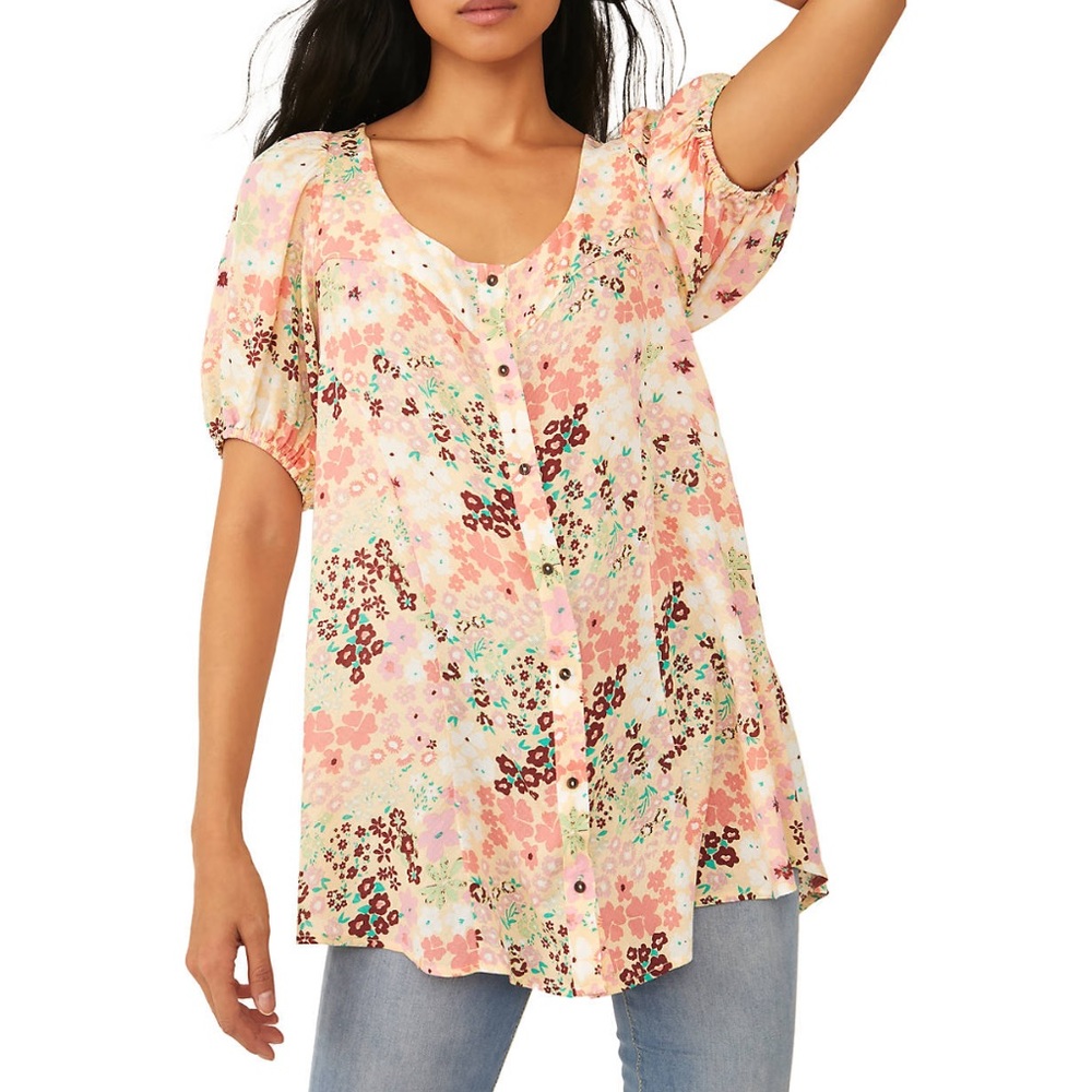NWT Free People Callie Printed Tunic
